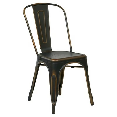 Set of 2 Bristow Armless Chair Metal - OSP Home Furnishings Black 15 Set of 2 Bristow Armless Chair Metal - OSP Home Furnishings Black - Image 13