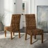 Set of 2 Sanibel Dining Chair Wood/Brown - Safavieh