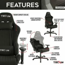 Fabric Ergonomic High Back Racer Style Video Gaming Chair Black - Techni Sport -Office Chairs Sales Shop unnamed file 1191