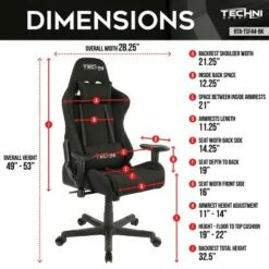 Fabric Ergonomic High Back Racer Style Video Gaming Chair Black - Techni Sport -Office Chairs Sales Shop unnamed file 1192