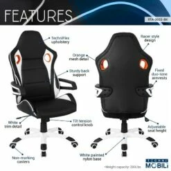 Racing Style Home & Office Chair Black - Techni Mobili -Office Chairs Sales Shop unnamed file 1214