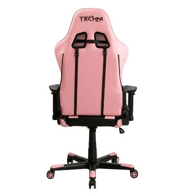 Ergonomic High Back Racer Style PC Gaming Chair Pink - Techni Sport 4 Ergonomic High Back Racer Style PC Gaming Chair Pink - Techni Sport - Image 2