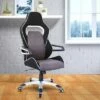 Ergonomic Upholstered Racing Style Home & Office Chair Gray/Black - Techni Mobili