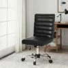Sagle Contemporary Channel Stitch Swivel Office Chair - Christopher Knight Home Dark Brown/silver