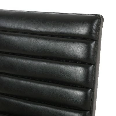 Sagle Contemporary Channel Stitch Swivel Office Chair - Christopher Knight Home Dark Brown/silver 11 Sagle Contemporary Channel Stitch Swivel Office Chair - Christopher Knight Home Dark Brown/silver - Image 9