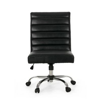 Sagle Contemporary Channel Stitch Swivel Office Chair - Christopher Knight Home Dark Brown/silver 15 Sagle Contemporary Channel Stitch Swivel Office Chair - Christopher Knight Home Dark Brown/silver - Image 13