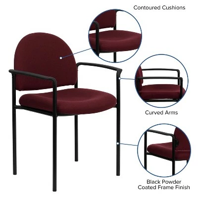 Flash Furniture Comfort Stackable Steel Side Reception Chair with Arms 4 Flash Furniture Comfort Stackable Steel Side Reception Chair with Arms - Image 2