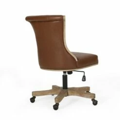 Coulee Contemporary Upholstered Roll Back Swivel Office Chair - Christopher Knight Home Dark Brown/natural 16 Coulee Contemporary Upholstered Roll Back Swivel Office Chair - Christopher Knight Home Dark Brown/natural -Office Chairs Sales Shop unnamed file 1545