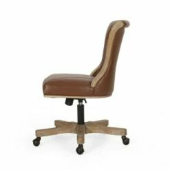 Coulee Contemporary Upholstered Roll Back Swivel Office Chair - Christopher Knight Home Dark Brown/natural 18 Coulee Contemporary Upholstered Roll Back Swivel Office Chair - Christopher Knight Home Dark Brown/natural -Office Chairs Sales Shop unnamed file 1547