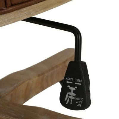 Coulee Contemporary Upholstered Roll Back Swivel Office Chair - Christopher Knight Home Dark Brown/natural 11 Coulee Contemporary Upholstered Roll Back Swivel Office Chair - Christopher Knight Home Dark Brown/natural - Image 9