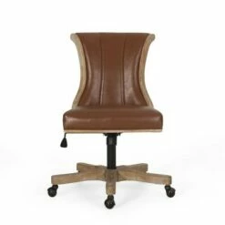 Coulee Contemporary Upholstered Roll Back Swivel Office Chair - Christopher Knight Home Dark Brown/natural 24 Coulee Contemporary Upholstered Roll Back Swivel Office Chair - Christopher Knight Home Dark Brown/natural -Office Chairs Sales Shop unnamed file 1553