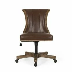Coulee Contemporary Upholstered Roll Back Swivel Office Chair - Christopher Knight Home Dark Brown/natural 25 Coulee Contemporary Upholstered Roll Back Swivel Office Chair - Christopher Knight Home Dark Brown/natural -Office Chairs Sales Shop unnamed file 1554