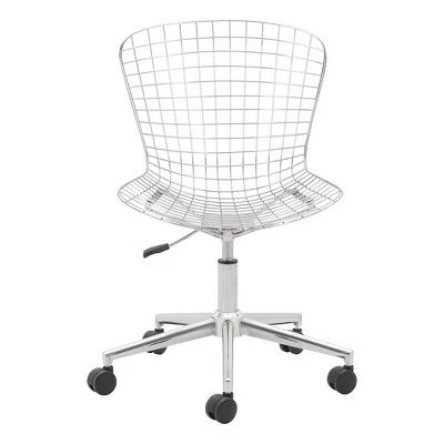 Modern Chrome Office Chair - ZM Home White Cushion 4 Modern Chrome Office Chair - ZM Home White Cushion - Image 2