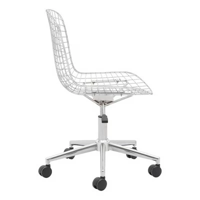 Modern Chrome Office Chair - ZM Home White Cushion 5 Modern Chrome Office Chair - ZM Home White Cushion - Image 3