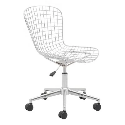 Modern Chrome Office Chair - ZM Home White Cushion 6 Modern Chrome Office Chair - ZM Home White Cushion - Image 4