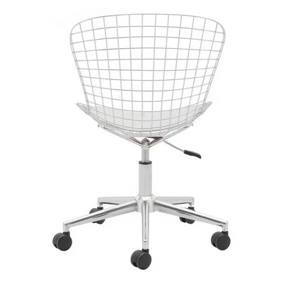 Modern Chrome Office Chair - ZM Home White Cushion 7 Modern Chrome Office Chair - ZM Home White Cushion - Image 5