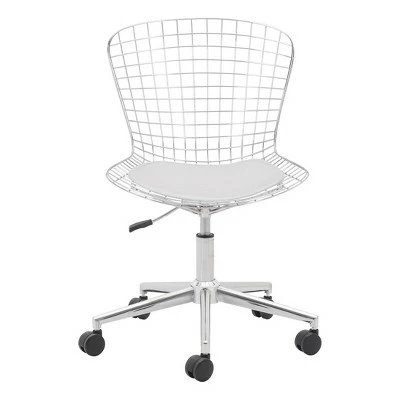Modern Chrome Office Chair - ZM Home White Cushion 8 Modern Chrome Office Chair - ZM Home White Cushion - Image 6