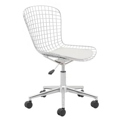 Modern Chrome Office Chair - ZM Home White Cushion 11 Modern Chrome Office Chair - ZM Home White Cushion - Image 9