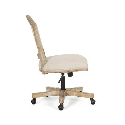 Scilley French Country Upholstered Swivel Office Chair - Christopher Knight Home Cognac Brown/natural 7 Scilley French Country Upholstered Swivel Office Chair - Christopher Knight Home Cognac Brown/natural - Image 5