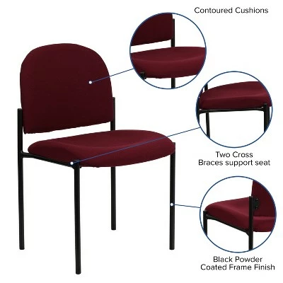 Flash Furniture Comfort Stackable Steel Side Reception Chair 4 Flash Furniture Comfort Stackable Steel Side Reception Chair - Image 2
