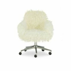 Fiona Chrome Base Office Chair - Linon White