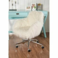 Fiona Chrome Base Office Chair - Linon White -Office Chairs Sales Shop unnamed file 1643