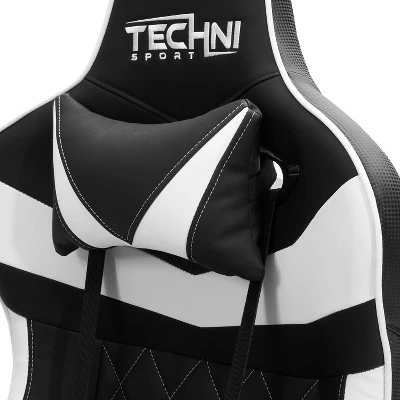 Ergonomic High Back Racer Style Video Gaming Chair White - Techni Sport 6 Ergonomic High Back Racer Style Video Gaming Chair White - Techni Sport - Image 4