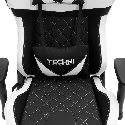 Ergonomic High Back Racer Style Video Gaming Chair White - Techni Sport 10 Ergonomic High Back Racer Style Video Gaming Chair White - Techni Sport - Image 8