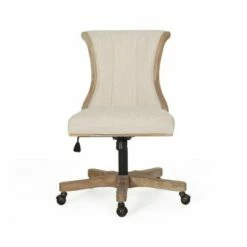 Coulee Contemporary Fabric Upholstered Roll Back Swivel Office Chair - Christopher Knight Home Beige/natural -Office Chairs Sales Shop unnamed file 1673
