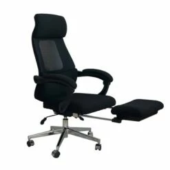 Position Lock Ergonomic Swivel Office Chair with Fabric Seat and Retractable Footrest Black - The Urban Port -Office Chairs Sales Shop unnamed file 1682