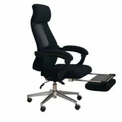 Position Lock Ergonomic Swivel Office Chair with Fabric Seat and Retractable Footrest Black - The Urban Port -Office Chairs Sales Shop unnamed file 1683