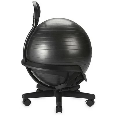 Gaiam Ultimate Fitness Anti Burst Balance Ball Chair with Standard 5 Wheel Base to Improve Posture, Spinal Alignment, and Core Strength, Black 3 Gaiam Ultimate Fitness Anti Burst Balance Ball Chair with Standard 5 Wheel Base to Improve Posture, Spinal Alignment, and Core Strength, Black