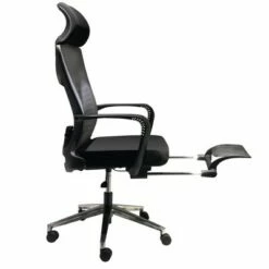 Mesh Back Padded Adjustable Ergonomic Office Chair with Headrest and Retractable Footrest Black - The Urban Port