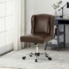 Bergen Contemporary Wingback Swivel Office Chair - Christopher Knight Home Dark Brown/chrome -Office Chairs Sales Shop unnamed file 1853