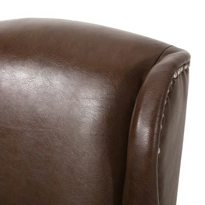 Bergen Contemporary Wingback Swivel Office Chair - Christopher Knight Home Dark Brown/chrome 5 Bergen Contemporary Wingback Swivel Office Chair - Christopher Knight Home Dark Brown/chrome - Image 3