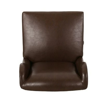 Bergen Contemporary Wingback Swivel Office Chair - Christopher Knight Home Dark Brown/chrome 7 Bergen Contemporary Wingback Swivel Office Chair - Christopher Knight Home Dark Brown/chrome - Image 5
