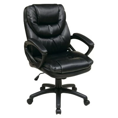Faux Leather Managers Chair with Padded Arms - OSP Home Furnishings Chocolate 8 Faux Leather Managers Chair with Padded Arms - OSP Home Furnishings Chocolate - Image 6
