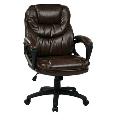 Faux Leather Managers Chair with Padded Arms - OSP Home Furnishings Chocolate 10 Faux Leather Managers Chair with Padded Arms - OSP Home Furnishings Chocolate - Image 8
