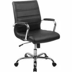 Mid-Back Executive Swivel Office Chair with Metal Frame and Arms - Riverstone Furniture Black -Office Chairs Sales Shop unnamed file 2058