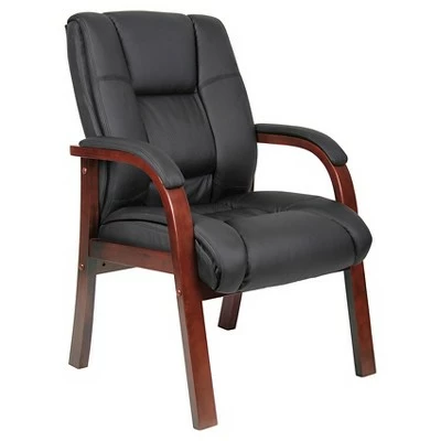 Mid-Back Wood Finished Guest Chair - Boss Office Products Gray 9 Mid-Back Wood Finished Guest Chair - Boss Office Products Gray - Image 7