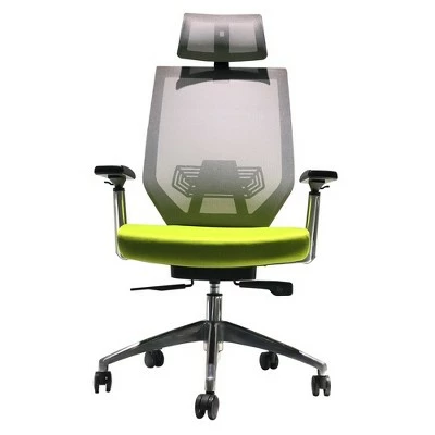 Adjustable Headrest Ergonomic Office Swivel Chair with Padded Seat and Casters Green/Gray - The Urban Port 3 Adjustable Headrest Ergonomic Office Swivel Chair with Padded Seat and Casters Green/Gray - The Urban Port