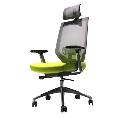 Adjustable Headrest Ergonomic Office Swivel Chair with Padded Seat and Casters Green/Gray - The Urban Port 5 Adjustable Headrest Ergonomic Office Swivel Chair with Padded Seat and Casters Green/Gray - The Urban Port - Image 3