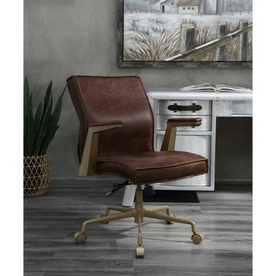 Attica Executive Top Grain Leather Office Chair - Acme Furniture Vintage White 7 Attica Executive Top Grain Leather Office Chair - Acme Furniture Vintage White - Image 5