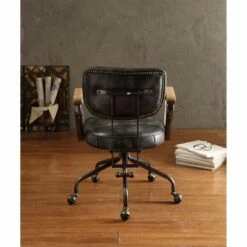 Hallie Executive Office Chair Vintage Black Top Grain Leather - Acme Furniture -Office Chairs Sales Shop unnamed file 2212
