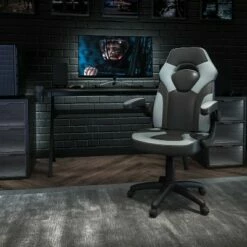Flash Furniture X10 Gaming Chair Racing Office Ergonomic Computer PC Adjustable Swivel Chair with Flip-up Arms