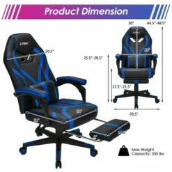 Costway Massage Gaming Chair Racing Recliner Computer Desk Chair w/Footrest