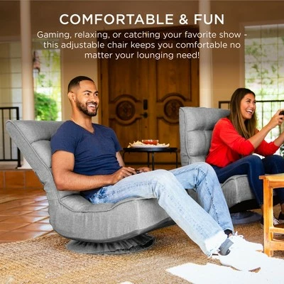 Best Choice Products Folding Floor Gaming Chair for Home, Office w/ 360-Degree Swivel, 4 Adjustable Positions 4 Best Choice Products Folding Floor Gaming Chair for Home, Office w/ 360-Degree Swivel, 4 Adjustable Positions - Image 2