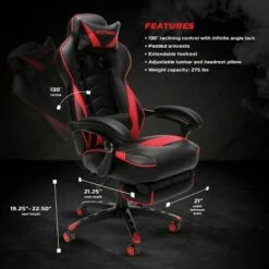 Reclining Gaming Chair with Footrest - RESPAWN Gray -Office Chairs Sales Shop unnamed file 2397