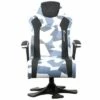 X Rocker Ergonomic Leather Gaming Office Desk Chair with Pedestal Swivel Base, Padded Arms and Headrest, and Foldable Backrest, Gray and Black Camo