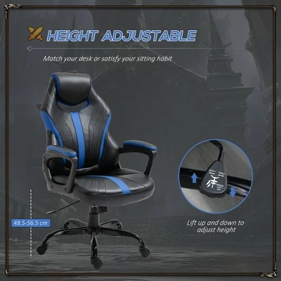 Vinsetto Racing Style Gaming Chair Ergonomic High Back Office Chair PU Leather with 360° Swivel Tilt Angle Adjustable Height Padded Armrest 4 Vinsetto Racing Style Gaming Chair Ergonomic High Back Office Chair PU Leather with 360° Swivel Tilt Angle Adjustable Height Padded Armrest - Image 2